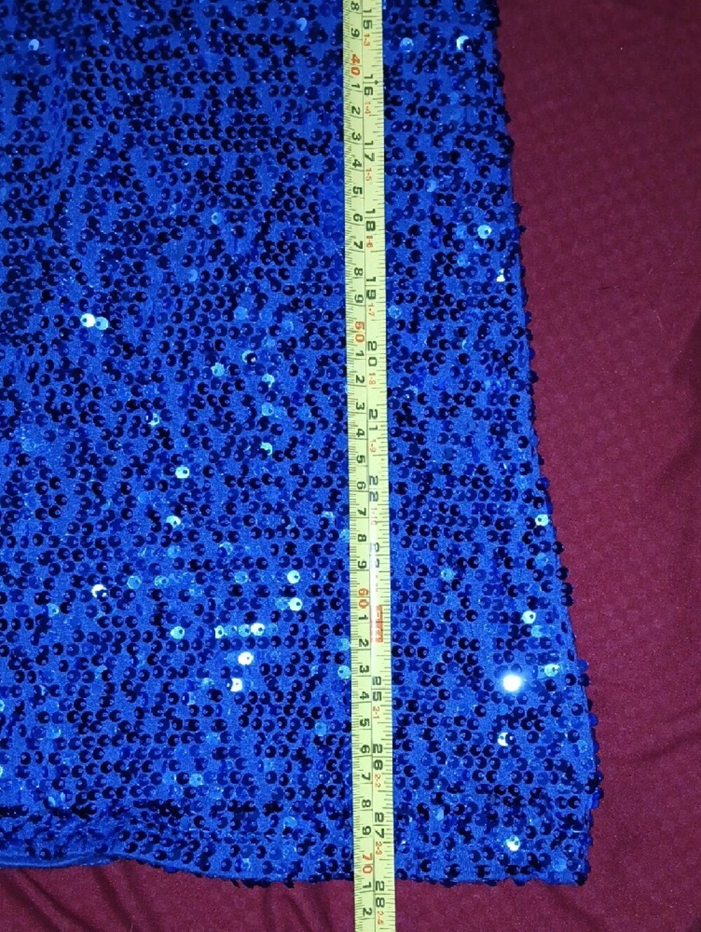Active Basic Royal Blue Sequin Ruffled Tank Top - Picture 7 of 9